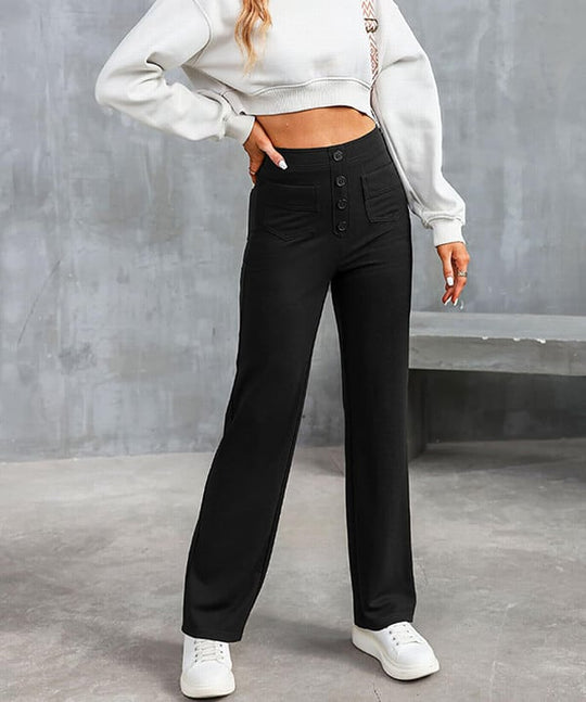 Women's High-waisted elastic casual pants