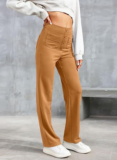 Women's High-waisted elastic casual pants