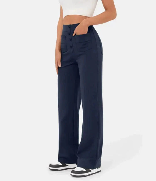 Women's High-waisted elastic casual pants