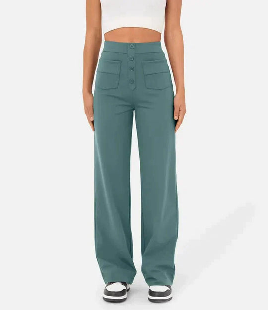 Women's High-waisted elastic casual pants