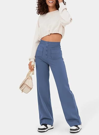 Women's High-waisted elastic casual pants