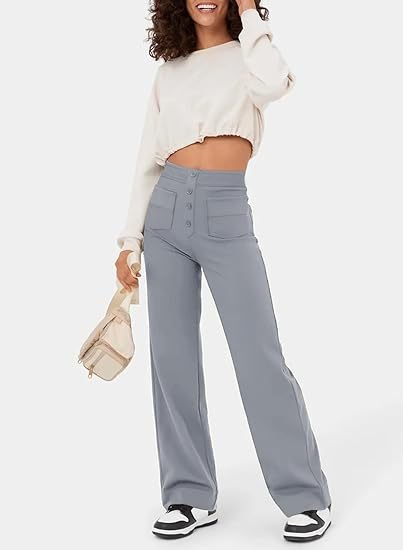 Women's High-waisted elastic casual pants