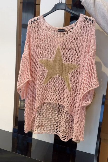 Elegant Knitted Stars Shirt for Women