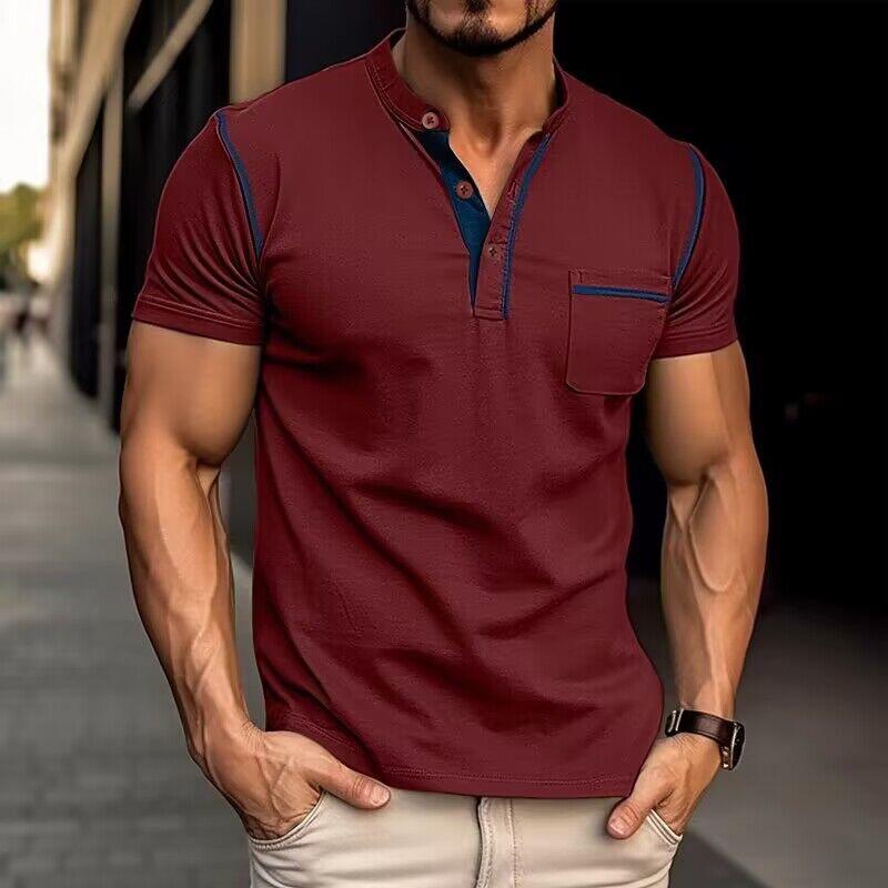 Men’s Elegant Polo Henley Collar Shirt