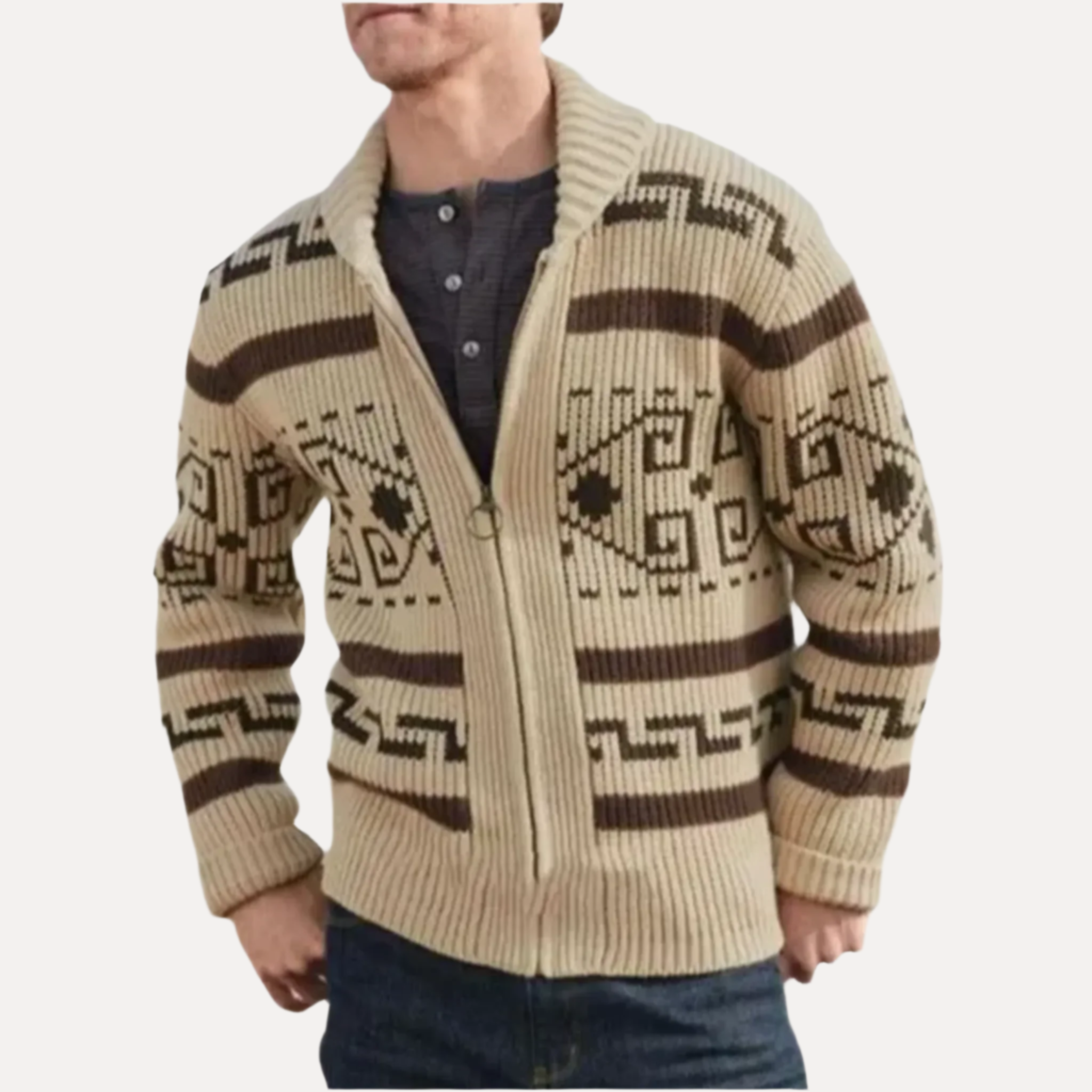 Armoire Men’s Knit Geometric Cardigan