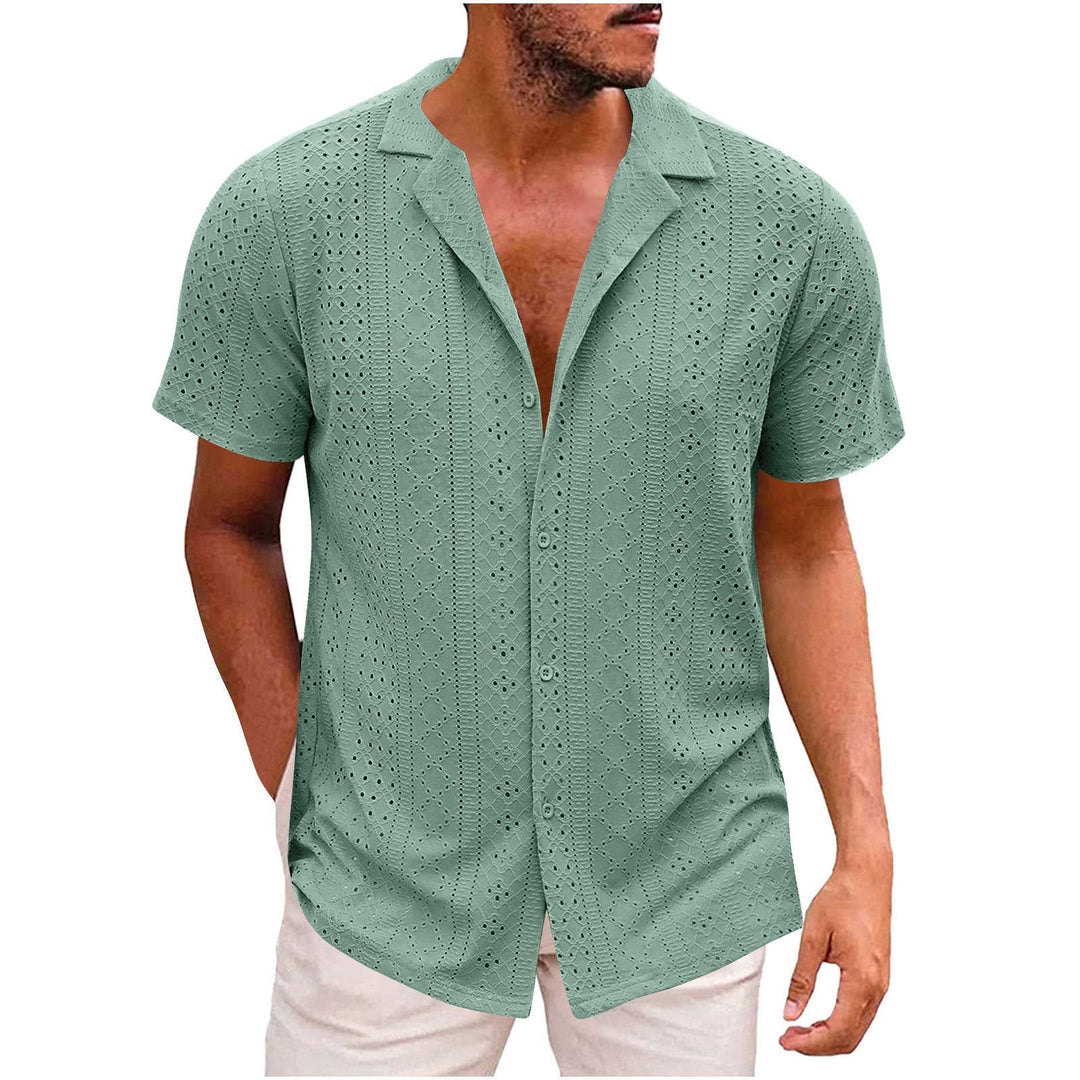 Men's Lace Short Sleeve Shirt
