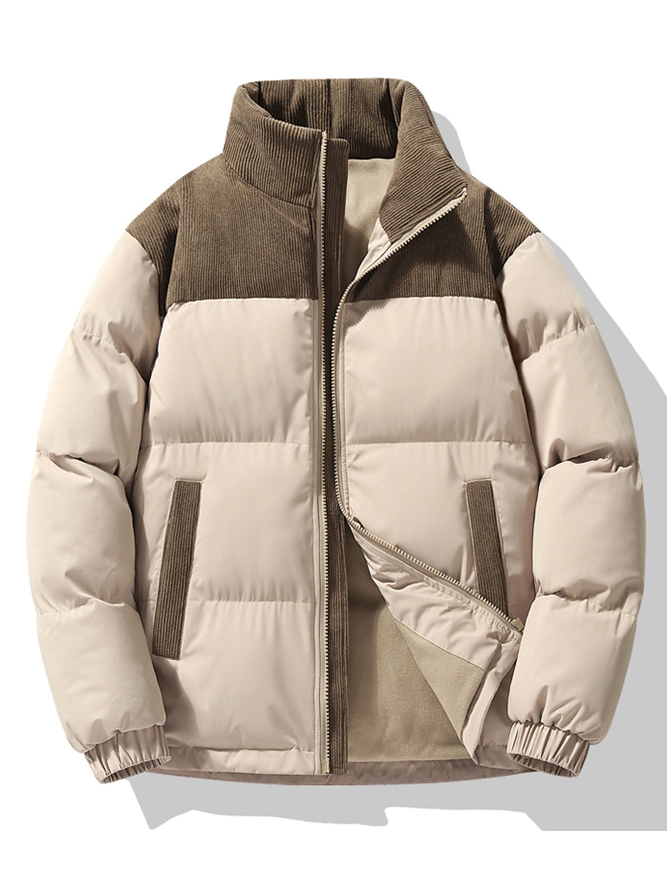 Men's Corduroy Collar Puffer Jacket