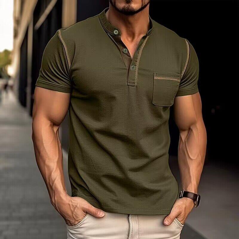 Men’s Elegant Polo Henley Collar Shirt