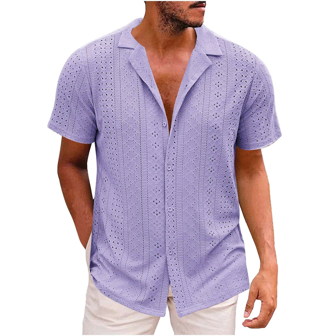 Men's Lace Short Sleeve Shirt