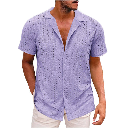 Men's Lace Short Sleeve Shirt