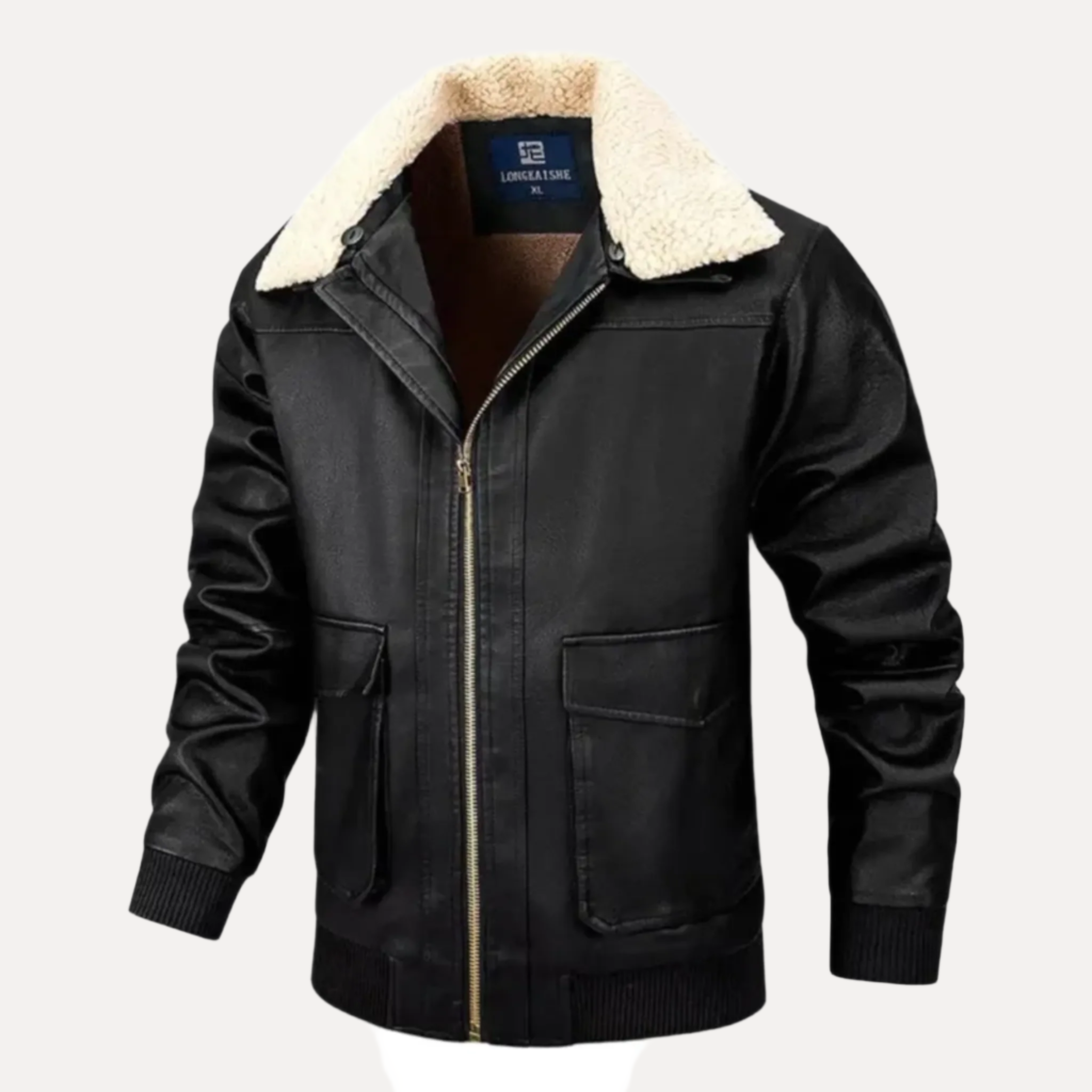 Armoire Men’s Fleece Lined Leather Jacket