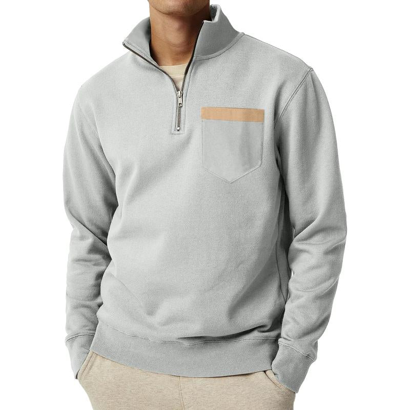 Men's Half-Zip Pullover with Chest Pocket