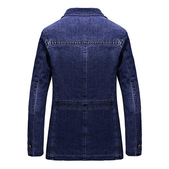 Men's Lapel Casual Single Breasted Denim Blazer