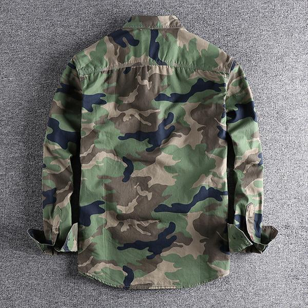 Men's Washed Camo Cargo Shirt