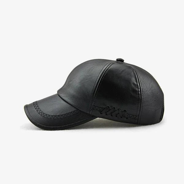 Leather Baseball Cap for Men