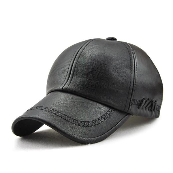 Leather Baseball Cap for Men