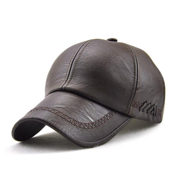 Leather Baseball Cap for Men