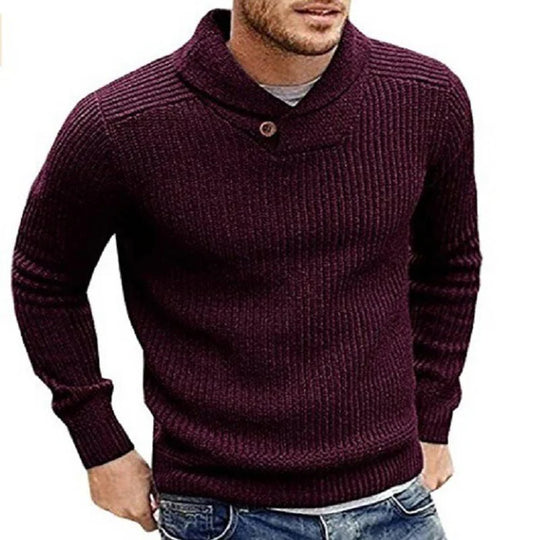 Men's Solid Color Pullover Sweater