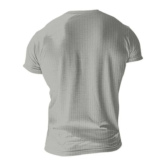 Men's Casual Stretch Knit Henley T-Shirt