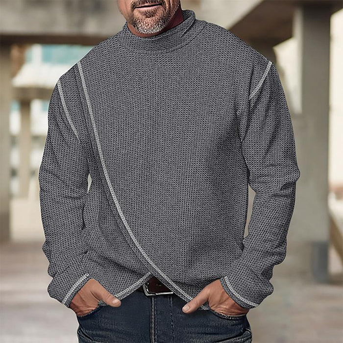 Men's Turtleneck Long Sleeve Pullover T-Shirt