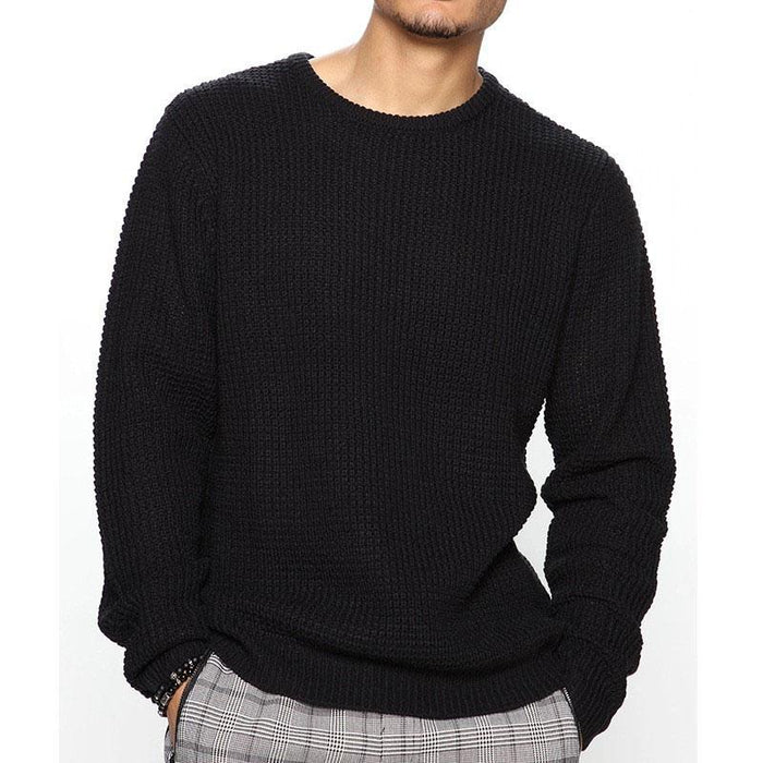 Men's Long Sleeve Round Neck Casual Loose Pullover Sweater