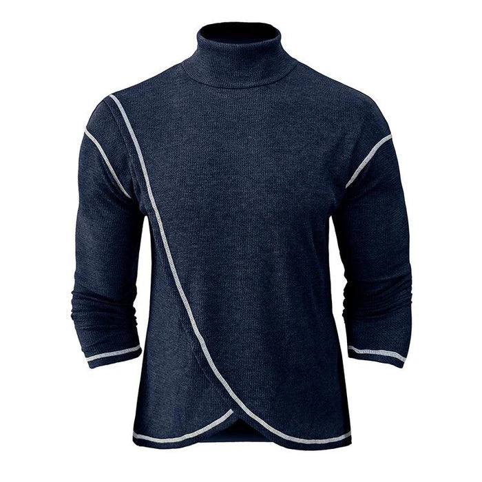 Men's Turtleneck Long Sleeve Pullover T-Shirt