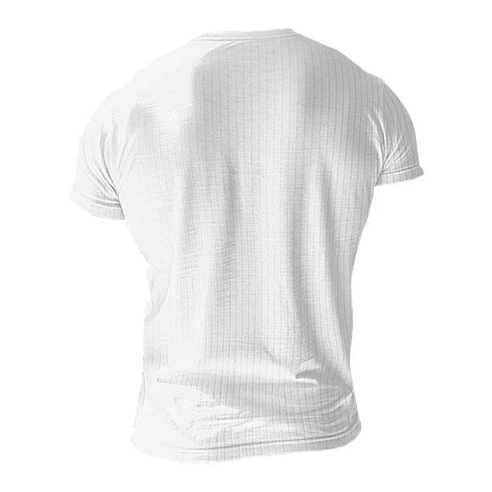 Men's Casual Stretch Knit Henley T-Shirt