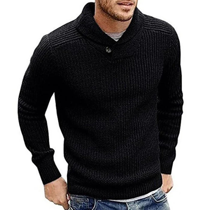 Men's Solid Color Pullover Sweater