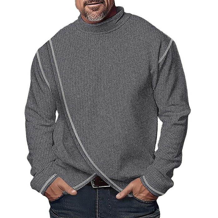 Men's Turtleneck Long Sleeve Pullover T-Shirt