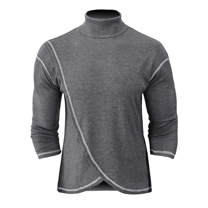 Men's Turtleneck Long Sleeve Pullover T-Shirt