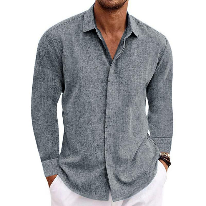 Men's Casual Loose Long Sleeve Shirt