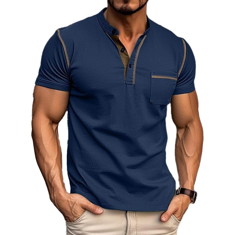 Men’s Elegant Polo Henley Collar Shirt