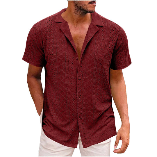 Men's Lace Short Sleeve Shirt