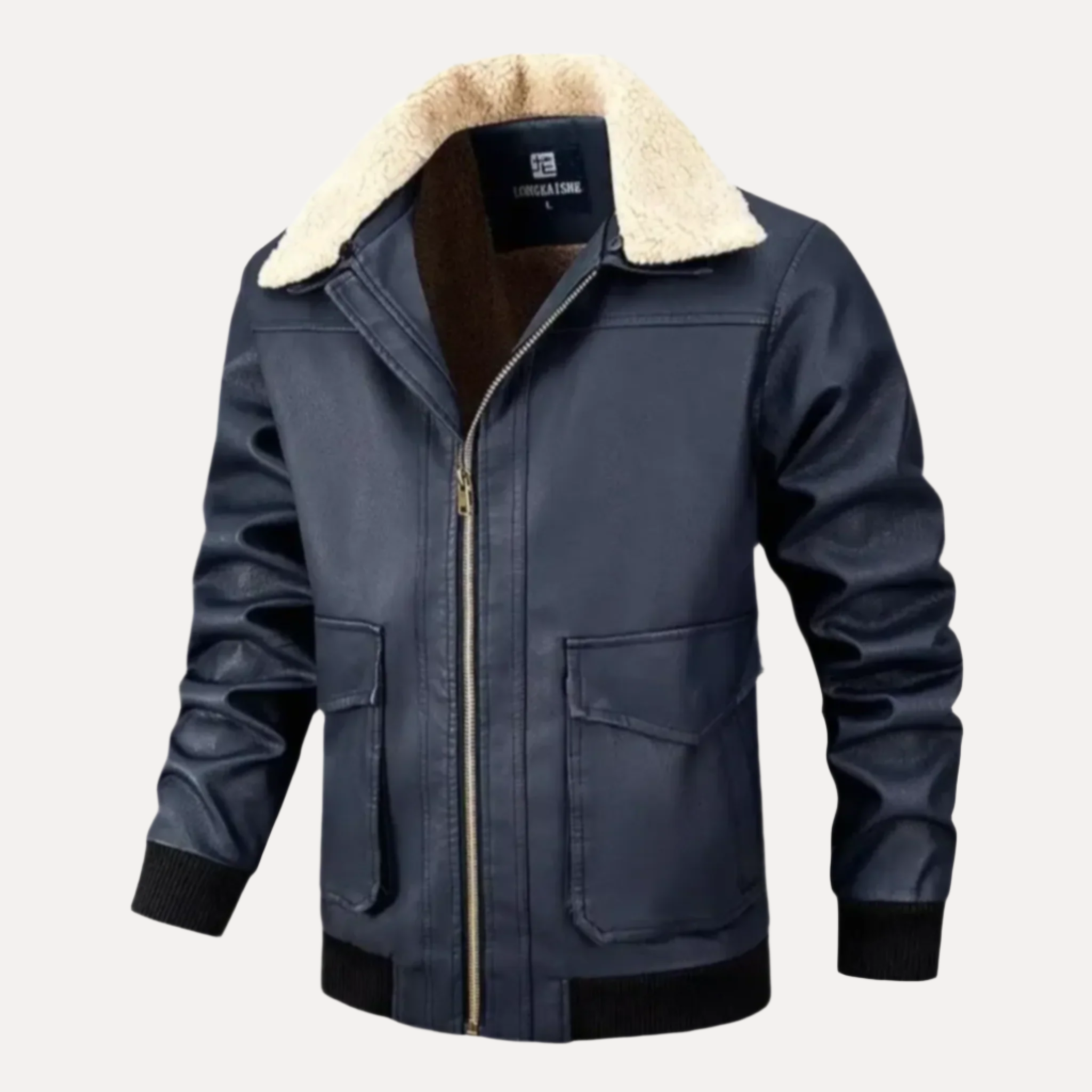 Armoire Men’s Fleece Lined Leather Jacket