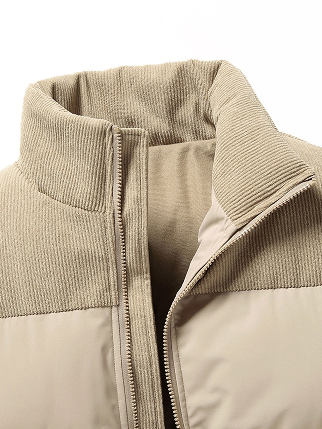 Curduroy Collar Puffer Jacket for Men