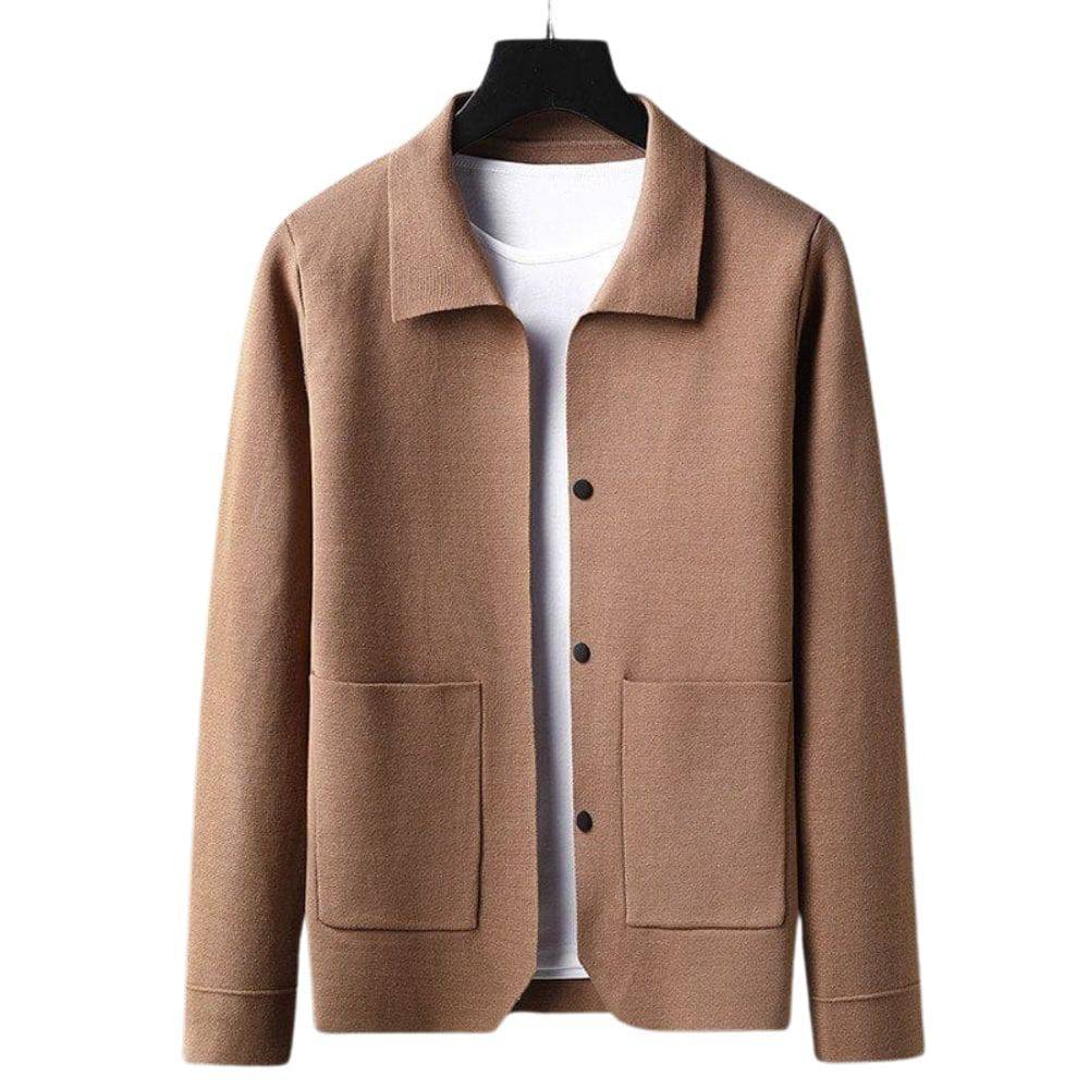 Knitted Cardigan with Front Pockets and Button Closure - Armoire Melbourne