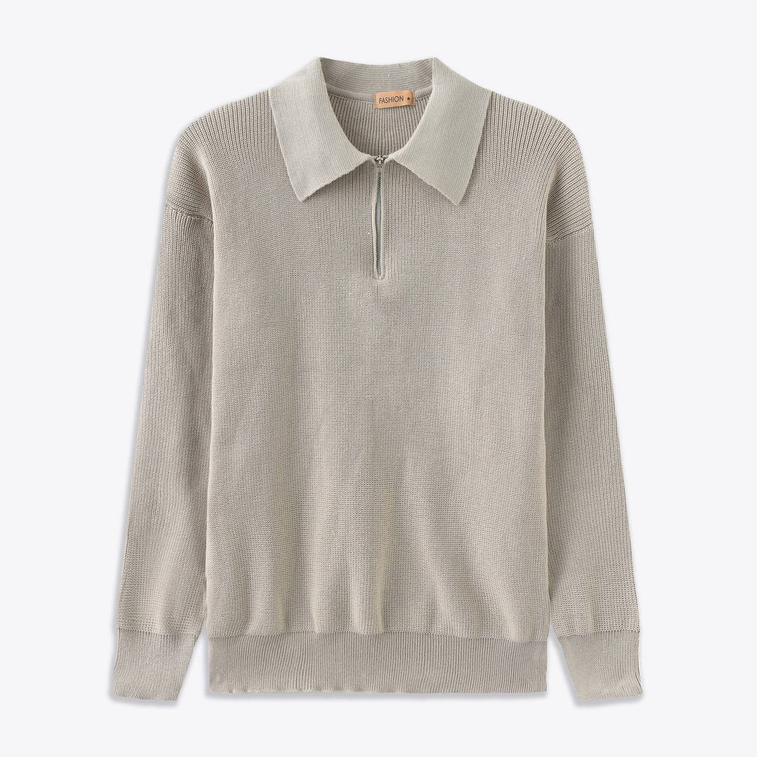 Knitted Quarter-Zip Polo Shirt - Armoire Melbourne