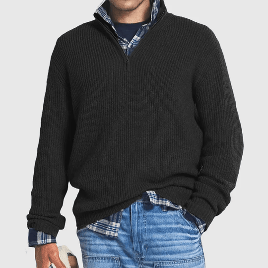 Knitted Quarter-Zip Sweater for Men - Armoire Melbourne