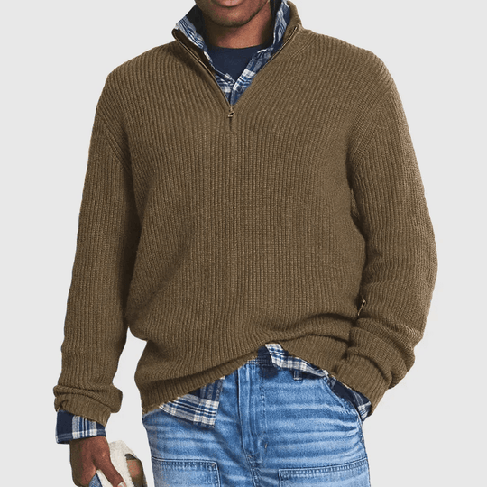 Knitted Quarter-Zip Sweater for Men - Armoire Melbourne