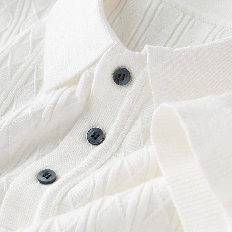Knitted Short Sleeve Polo For Men - Armoire Melbourne