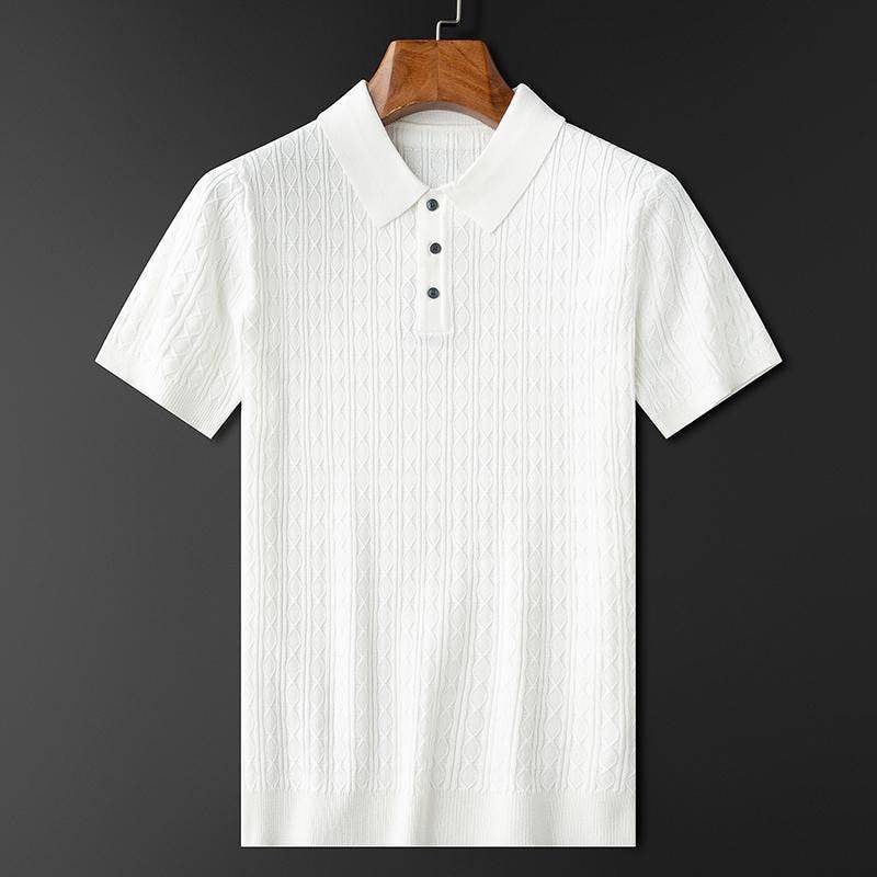 Knitted Short Sleeve Polo For Men - Armoire Melbourne