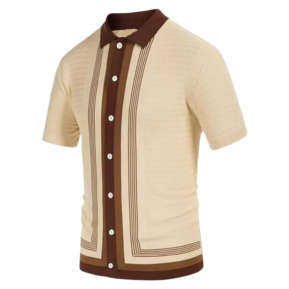 Knitted Short Sleeve Polo Shirt - Armoire Melbourne