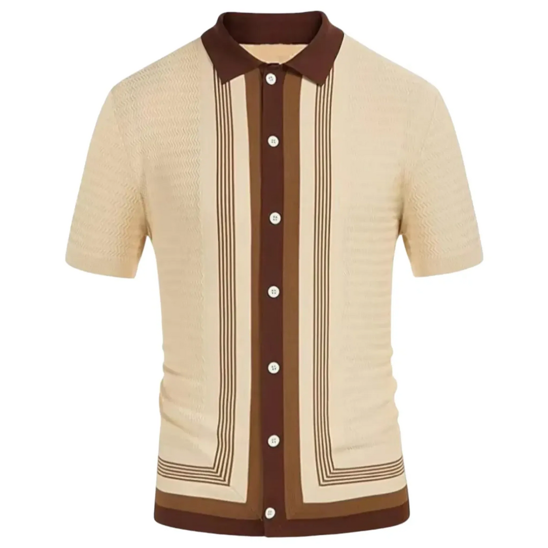 Knitted Short Sleeve Polo Shirt - Armoire Melbourne