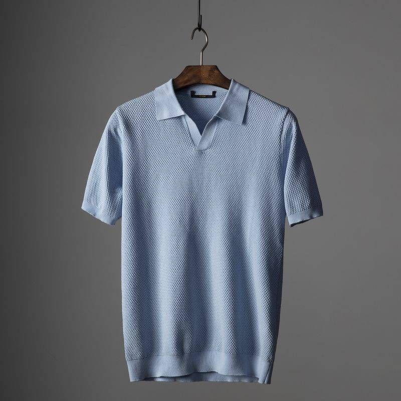 Knitted Short Sleeve Polo Shirt for Men - Armoire Melbourne
