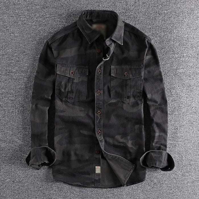 Men's Washed Camo Cargo Shirt