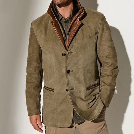 Buttoned Vintage Winter Coat for Men