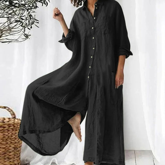 Relaxed Fit Linen Jumpsuit for Women