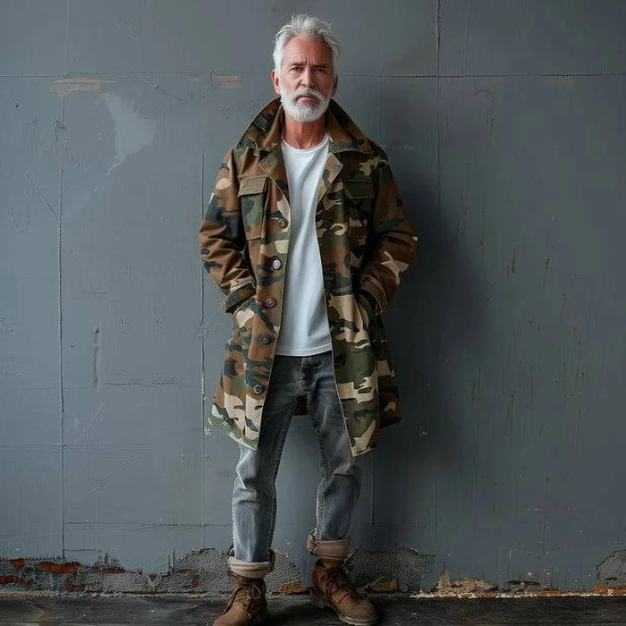 Men's Camouflage Trench Coat - Armoire Melbourne