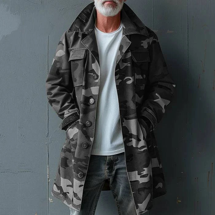 Men's Camouflage Trench Coat - Armoire Melbourne