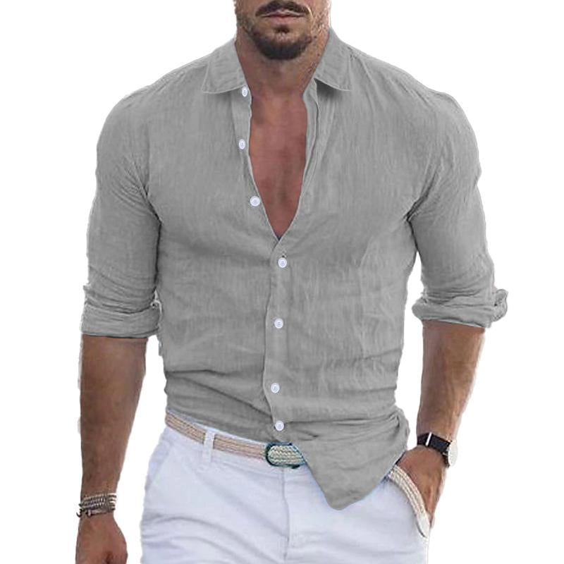 Men's Casual Linen Blend Button-Up Shirt - Armoire Melbourne